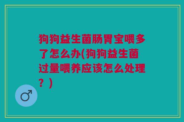 狗狗益生菌肠胃宝喂多了怎么办(狗狗益生菌过量喂养应该怎么处理?) 狗狗益生菌肠胃宝喂多了怎么办(狗狗益生菌过量喂养应该怎么处理?)
