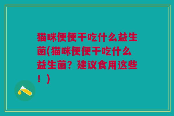猫咪便便干吃什么益生菌(猫咪便便干吃什么益生菌？建议食用这些！)