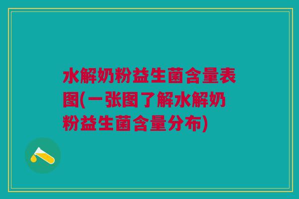水解奶粉益生菌含量表图(一张图了解水解奶粉益生菌含量分布)