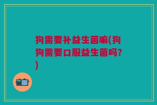 狗需要补益生菌嘛(狗狗需要口服益生菌吗?)