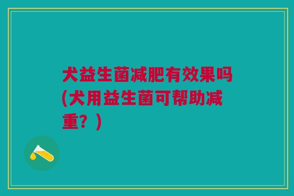 犬益生菌减肥有效果吗(犬用益生菌可帮助减重?)