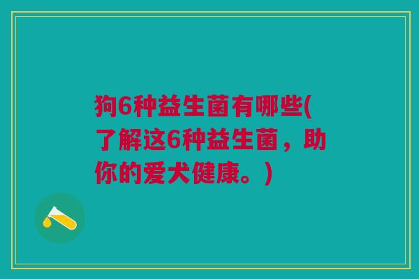 狗6种益生菌有哪些(了解这6种益生菌,助你的爱犬健康。) 狗6种益生菌有哪些(了解这6种益生菌,助你的爱犬健康。)