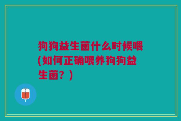 狗狗益生菌什么时候喂(如何正确喂养狗狗益生菌?)
