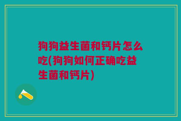 狗狗益生菌和钙片怎么吃(狗狗如何正确吃益生菌和钙片)