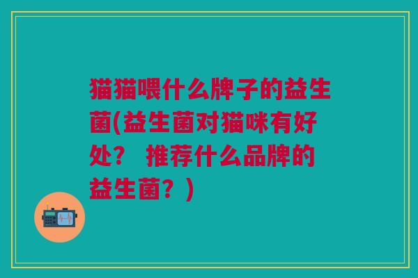猫猫喂什么牌子的益生菌(益生菌对猫咪有好处? 推荐什么品牌的益生菌?)
