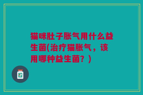 猫咪肚子胀气用什么益生菌(治疗猫胀气，该用哪种益生菌？)