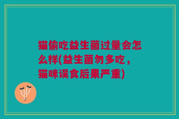 猫偷吃益生菌过量会怎么样(益生菌勿多吃,猫咪误食后果严重)