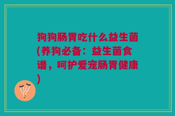 狗狗肠胃吃什么益生菌(养狗必备:益生菌食谱,呵护爱宠肠胃健康)