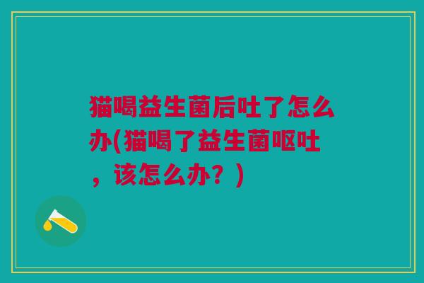 猫喝益生菌后吐了怎么办(猫喝了益生菌呕吐,该怎么办?)