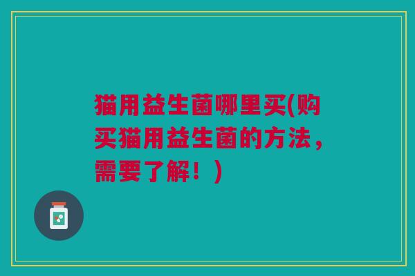 猫用益生菌哪里买(购买猫用益生菌的方法,需要了解!)