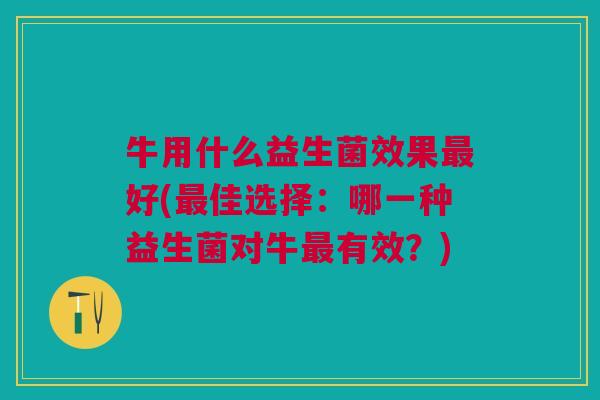 牛用什么益生菌效果好(佳选择:哪一种益生菌对牛有效?) 牛用什么益生菌效果好(佳选择:哪一种益生菌对牛有效?)