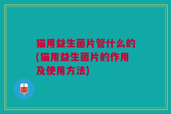 猫用益生菌片管什么的(猫用益生菌片的作用及使用方法)