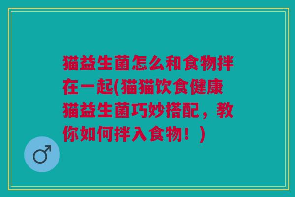 猫益生菌怎么和食物拌在一起(猫猫饮食健康猫益生菌巧妙搭配,教你如何拌入食物!)