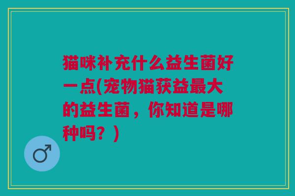 猫咪补充什么益生菌好一点(宠物猫获益大的益生菌,你知道是哪种吗?) 猫咪补充什么益生菌好一点(宠物猫获益大的益生菌,你知道是哪种吗?)
