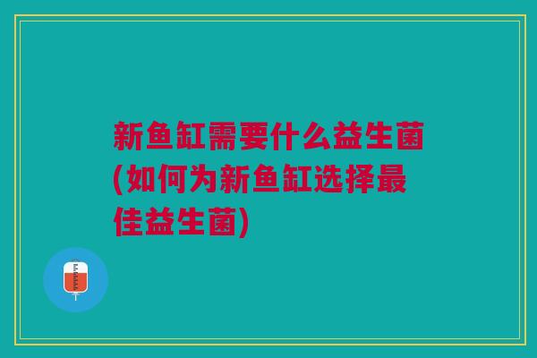 新鱼缸需要什么益生菌(如何为新鱼缸选择最佳益生菌)