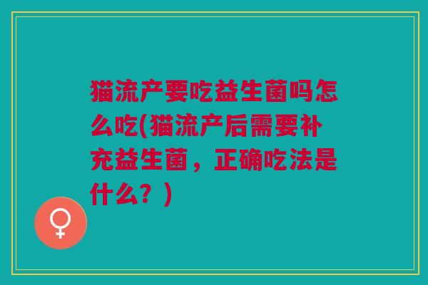 猫流产要吃益生菌吗怎么吃(猫流产后需要补充益生菌,正确吃法是什么?)