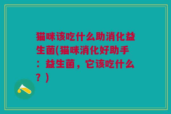 猫咪该吃什么助消化益生菌(猫咪消化好助手:益生菌,它该吃什么?)