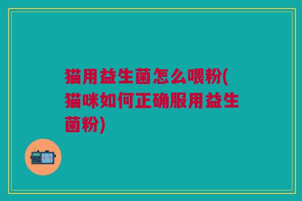 猫用益生菌怎么喂粉(猫咪如何正确服用益生菌粉)