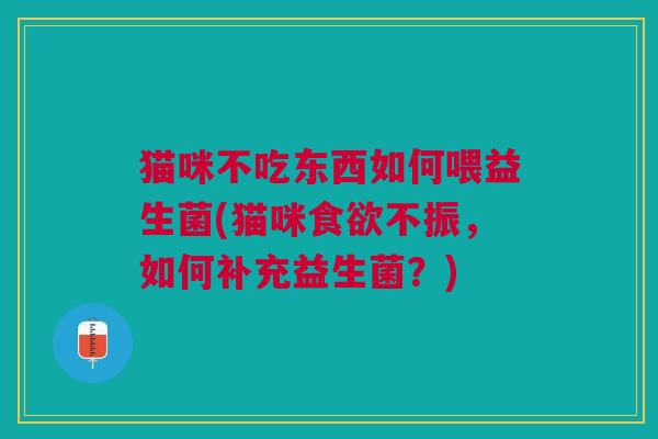 猫咪不吃东西如何喂益生菌(猫咪食欲不振,如何补充益生菌?)