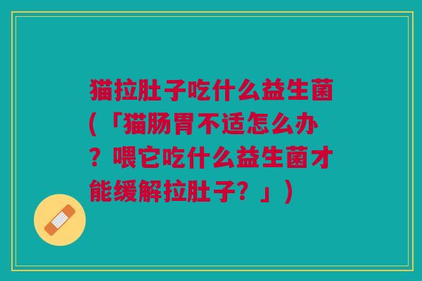 猫拉肚子吃什么益生菌(「猫肠胃不适怎么办?喂它吃什么益生菌才能缓解拉肚子?」)