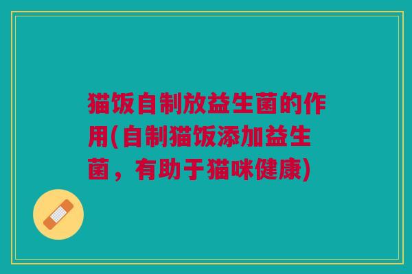 猫饭自制放益生菌的作用(自制猫饭添加益生菌,有助于猫咪健康)