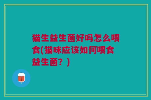 猫生益生菌好吗怎么喂食(猫咪应该如何喂食益生菌?)