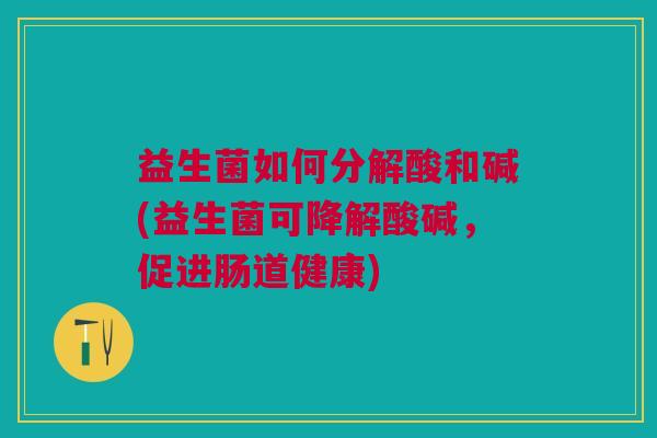 益生菌如何分解酸和碱(益生菌可降解酸碱,促进肠道健康) 益生菌如何分解酸和碱(益生菌可降解酸碱,促进肠道健康)