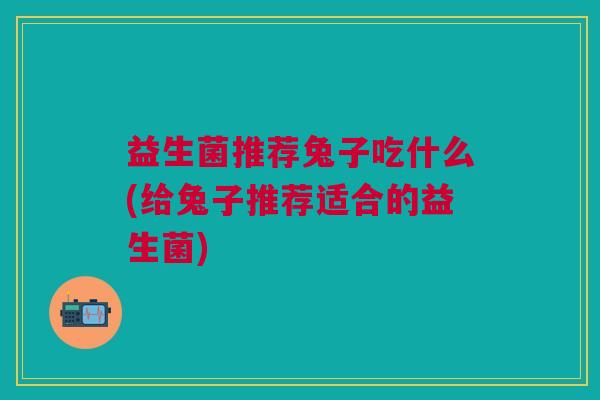 益生菌推荐兔子吃什么(给兔子推荐适合的益生菌)
