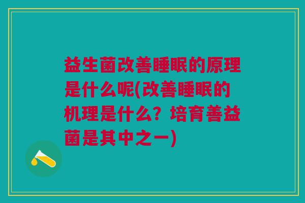 益生菌改善睡眠的原理是什么呢(改善睡眠的机理是什么?培育善益菌是其中之一)