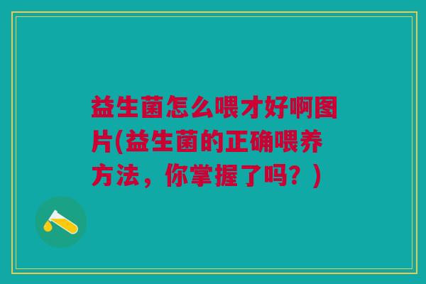 益生菌怎么喂才好啊图片(益生菌的正确喂养方法,你掌握了吗?)