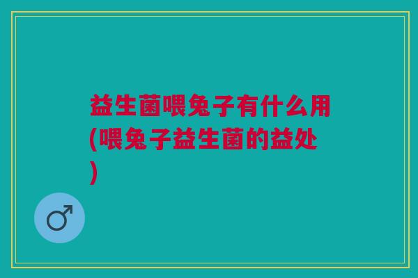 益生菌喂兔子有什么用(喂兔子益生菌的益处)