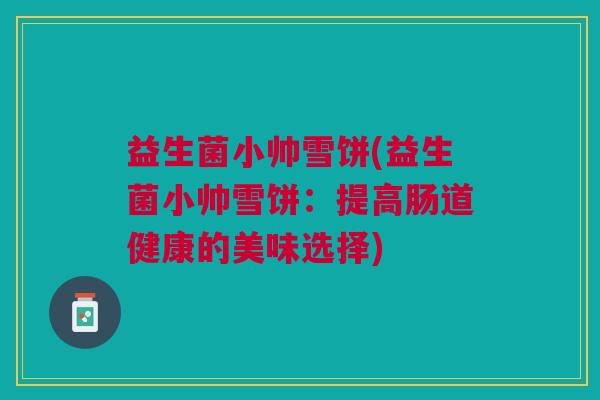 益生菌小帅雪饼(益生菌小帅雪饼:提高肠道健康的美味选择)