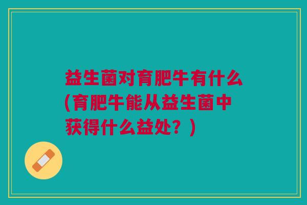 益生菌对育肥牛有什么(育肥牛能从益生菌中获得什么益处?)