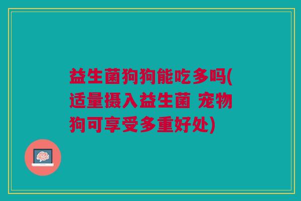 益生菌狗狗能吃多吗(适量摄入益生菌 宠物狗可享受多重好处)