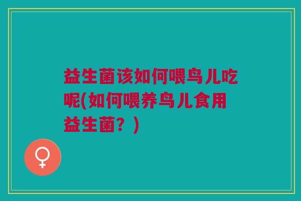 益生菌该如何喂鸟儿吃呢(如何喂养鸟儿食用益生菌?)