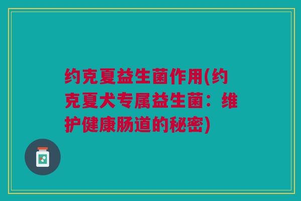 约克夏益生菌作用(约克夏犬专属益生菌:维护健康肠道的秘密)