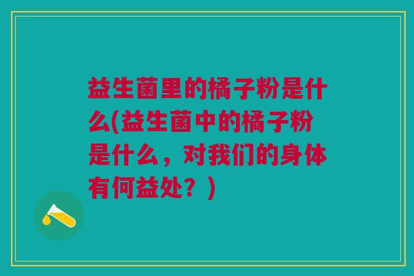 益生菌里的橘子粉是什么(益生菌中的橘子粉是什么,对我们的身体有何益处?)