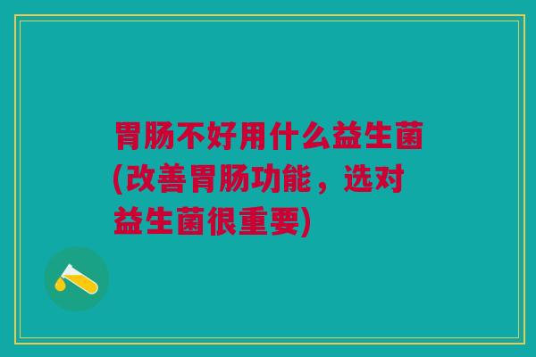 胃肠不好用什么益生菌(改善胃肠功能,选对益生菌很重要)
