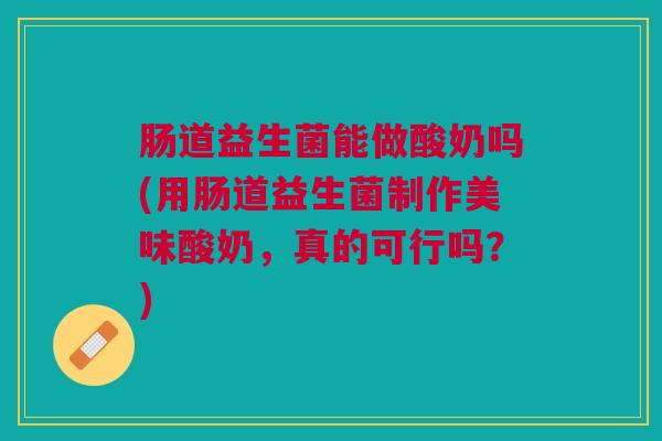 肠道益生菌能做酸奶吗(用肠道益生菌制作美味酸奶,真的可行吗?)