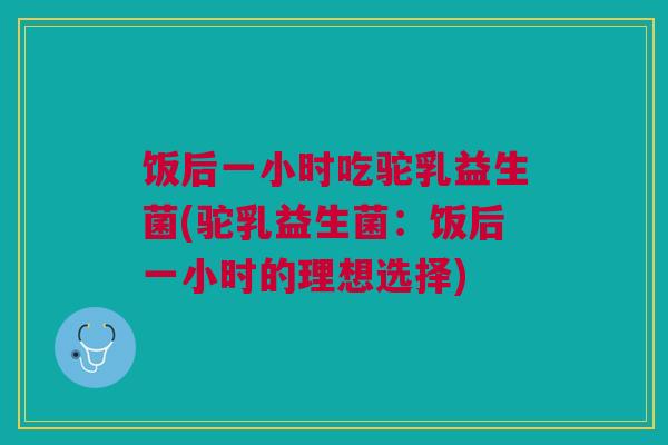 饭后一小时吃驼乳益生菌(驼乳益生菌:饭后一小时的理想选择)