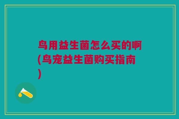 鸟用益生菌怎么买的啊(鸟宠益生菌购买指南)