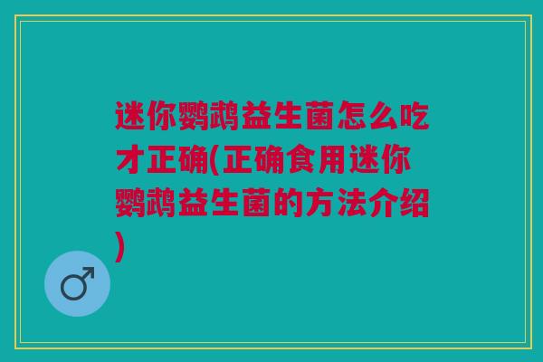 迷你鹦鹉益生菌怎么吃才正确(正确食用迷你鹦鹉益生菌的方法介绍)