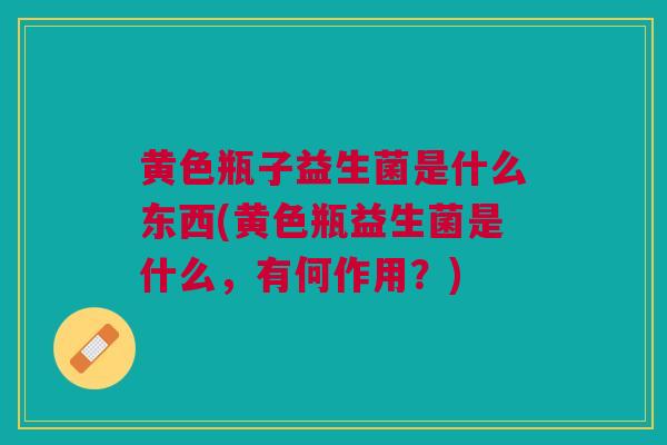 黄色瓶子益生菌是什么东西(黄色瓶益生菌是什么,有何作用?)