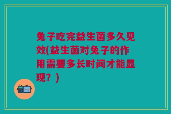 兔子吃完益生菌多久见效(益生菌对兔子的作用需要多长时间才能显现?)