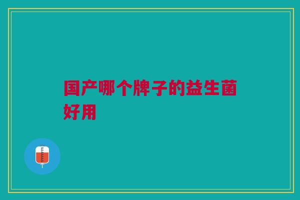 国产哪个牌子的益生菌好用
