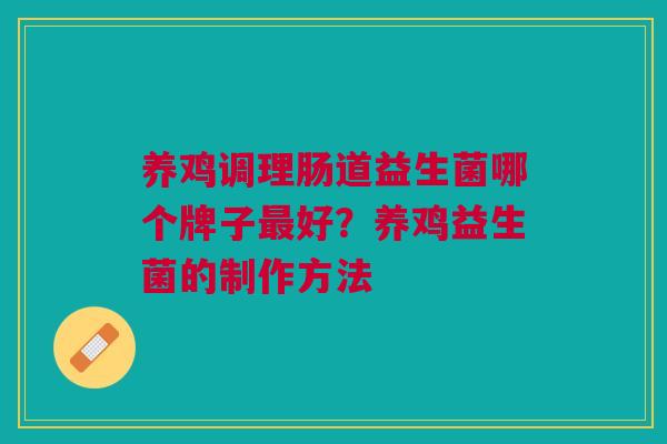 养鸡调理肠道益生菌哪个牌子最好?养鸡益生菌的制作方法