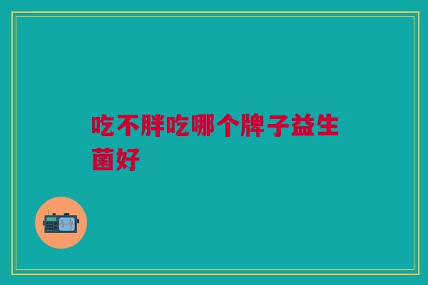 吃不胖吃哪个牌子益生菌好