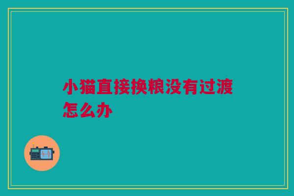 小猫直接换粮没有过渡怎么办