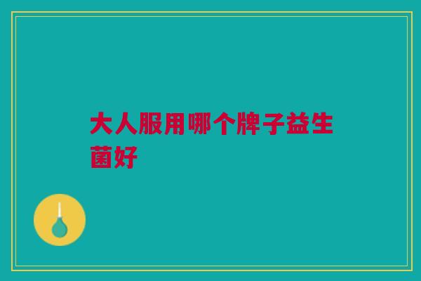 大人服用哪个牌子益生菌好