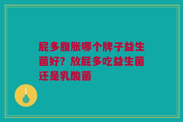 屁多腹胀哪个牌子益生菌好?放屁多吃益生菌还是乳酸菌